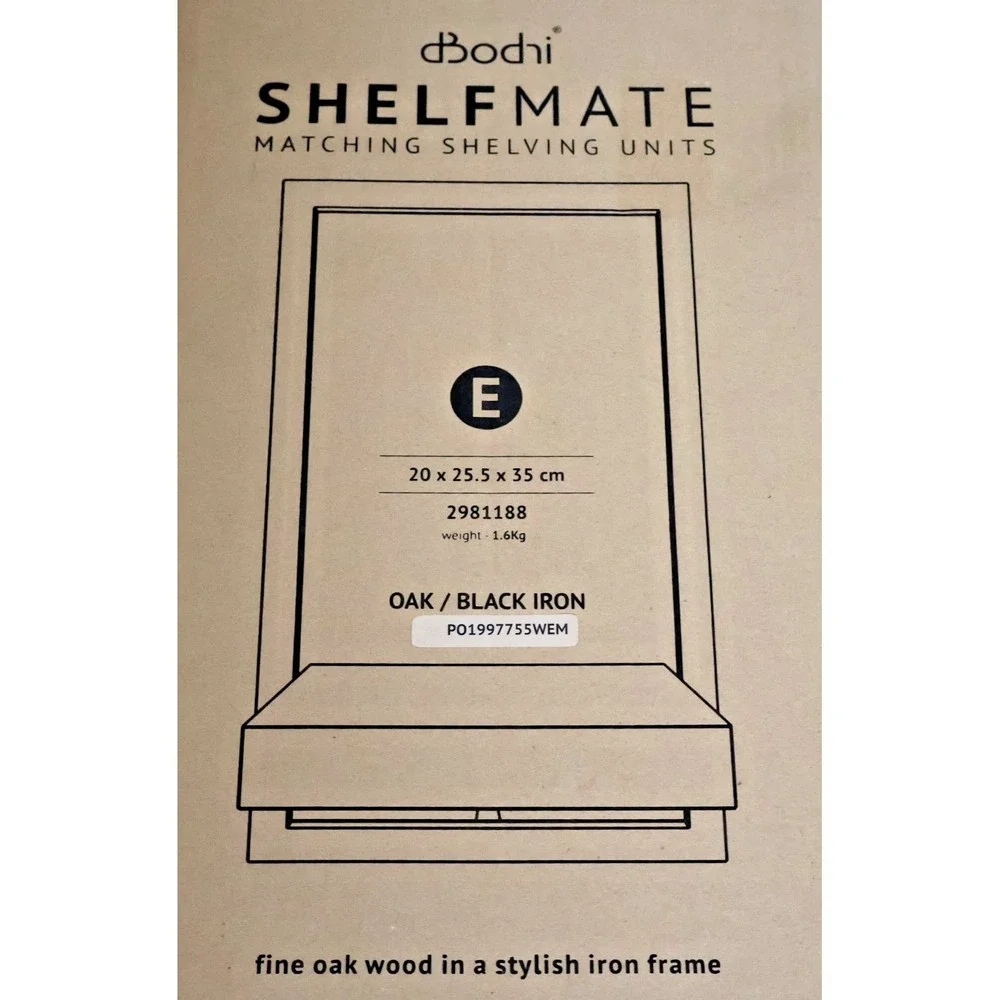 West Elm Bodhi Shelfmate Type E Oak Black Iron